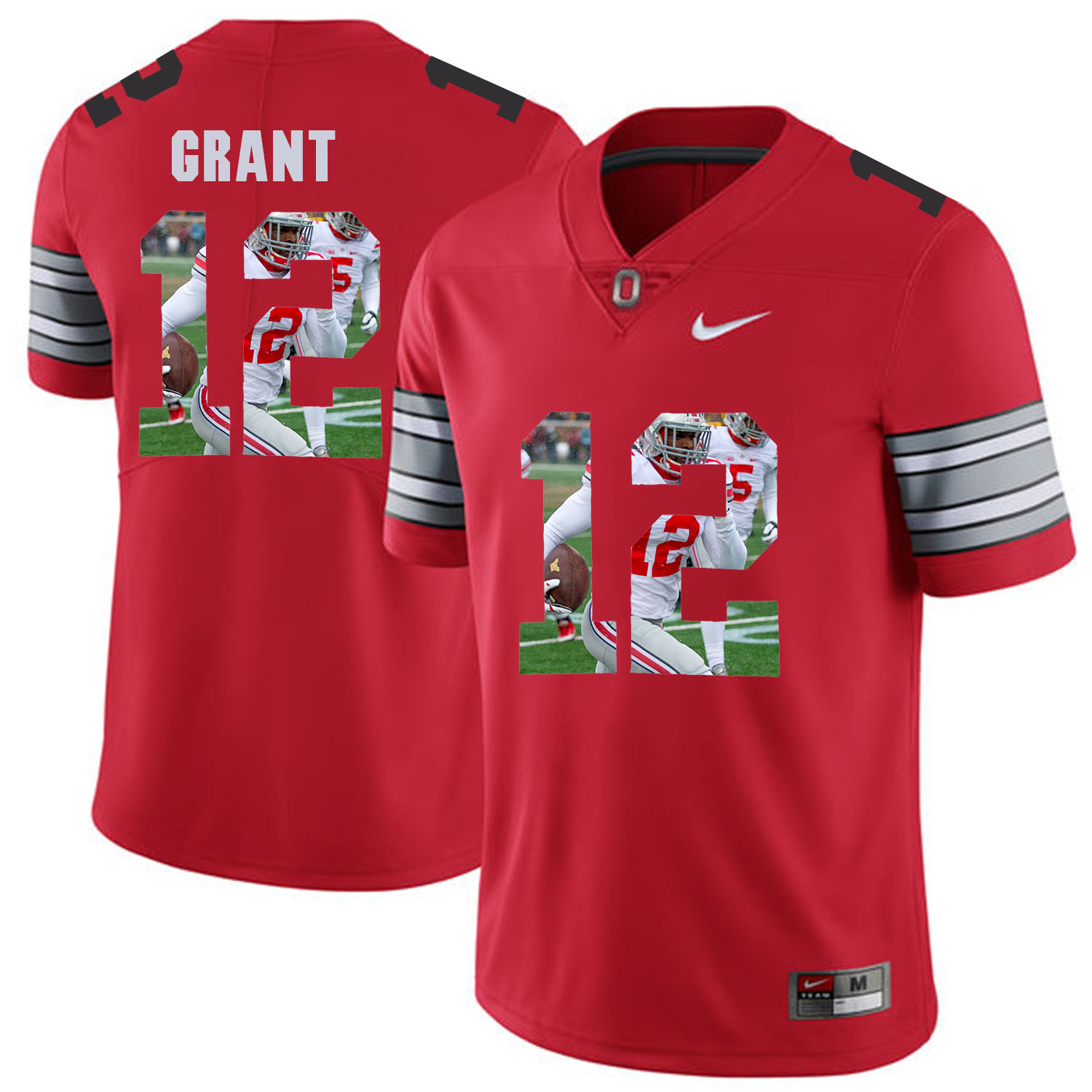 Men Ohio State #12 Grant Red Fashion Edition Customized NCAA Jerseys->customized ncaa jersey->Custom Jersey